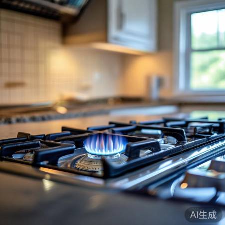 煤气灶安装完成，效果检验中