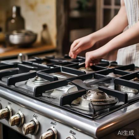 小苏打粉擦洗燃气灶,恢复光亮