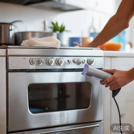 火碱清洁油烟机，湿布吹干除异味